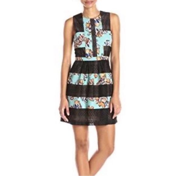 BCBGMaxAzria BCBG Maxazria Floral Mesh Cecile Dress - size 4 Small - Picture 1 of 6